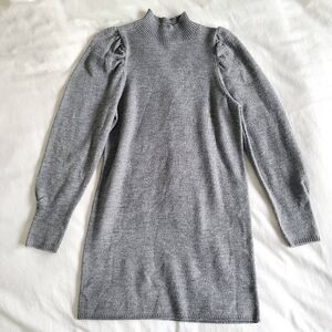 Wayf Sweater Dress‎ Womens XS Gray Knit Long Sleeve Turtleneck Acrylic Pullover